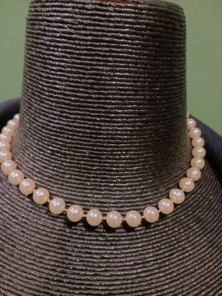 Collar de perlas medianas una fila vintage