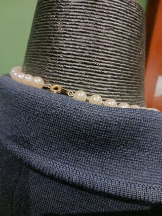 Collar de perlas medianas una fila vintage