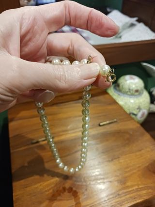 Collar de perlas medianas una fila vintage