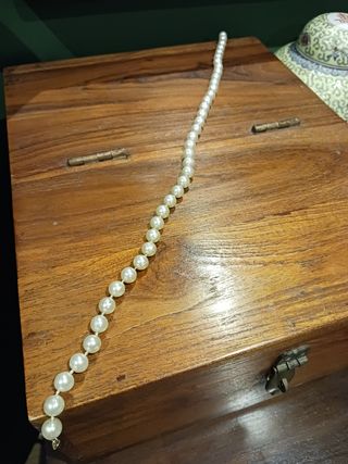 Collar de perlas medianas una fila vintage