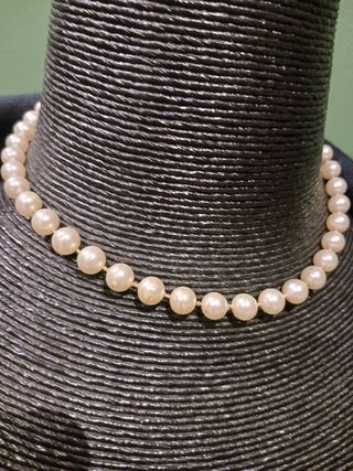 Collar de perlas medianas una fila vintage