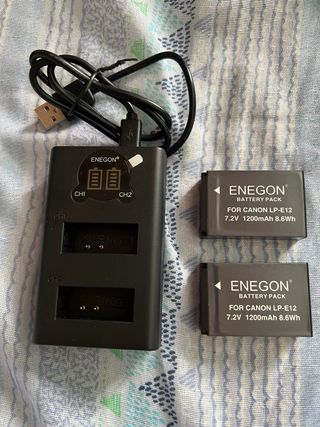 batterie canon nuove con caricabatterie