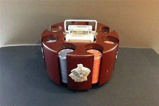 Poker set girevole in legno completo, con 