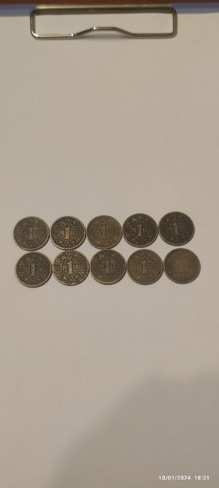 10 monedas 1 Peseta España 1944