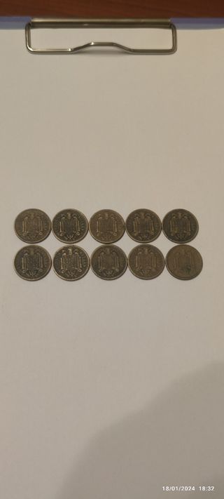 10 monedas 1 Peseta España 1944
