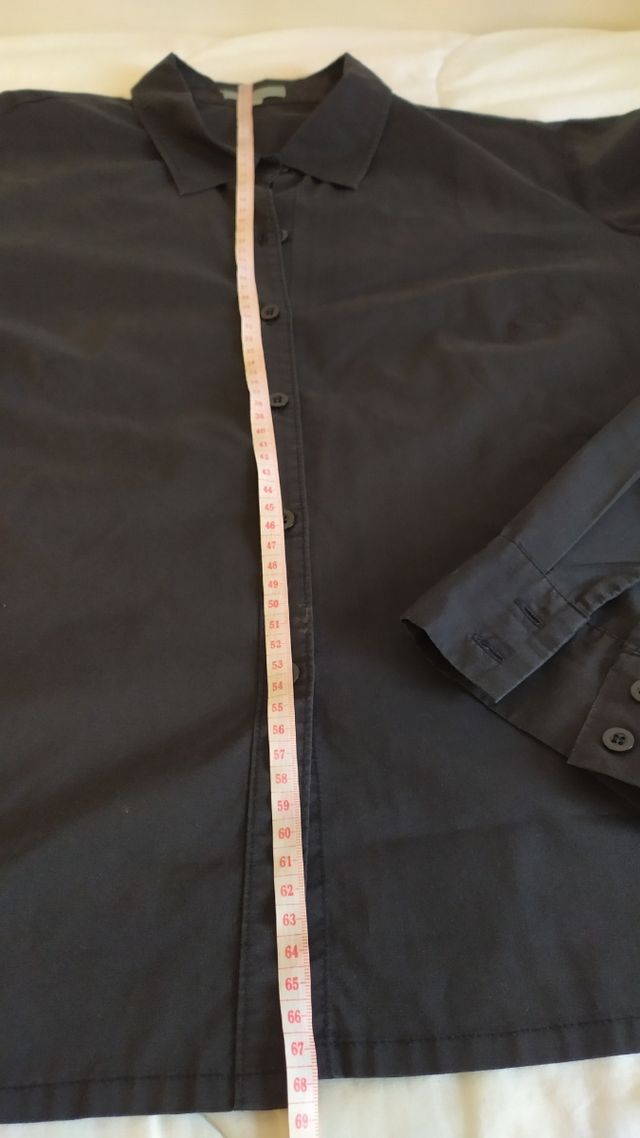 Camisa negra manga larga mujer tex t52