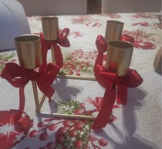 Candelabro Dorado Navidad