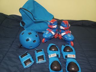 Lote patines+casco+rodilleras+coderas 