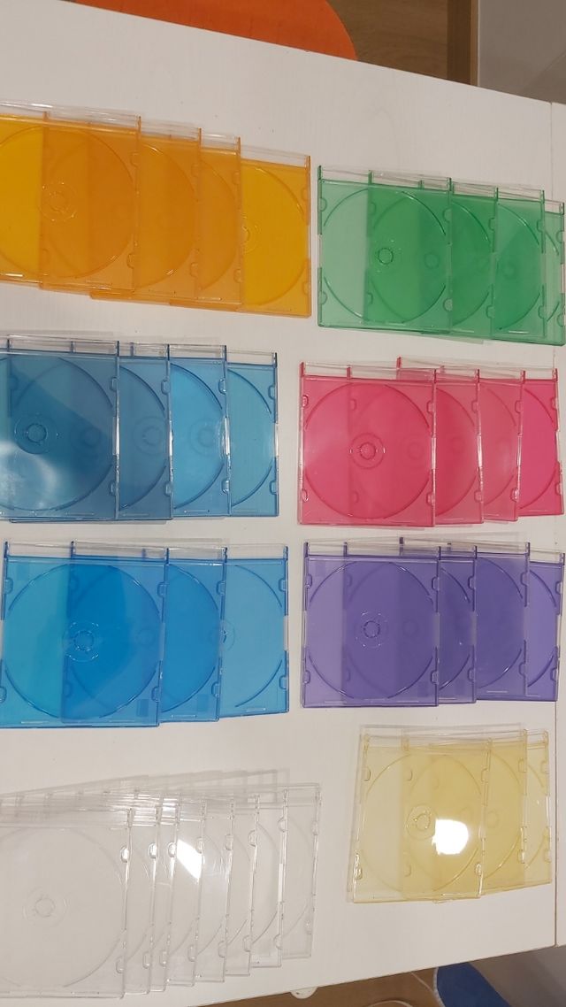 25 cajas slim para CD DVD Blueray color