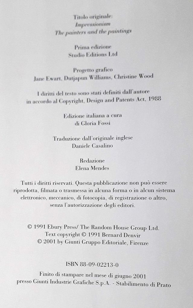 Libro d'Arte "Impressionismo I Pittori e le Opere"