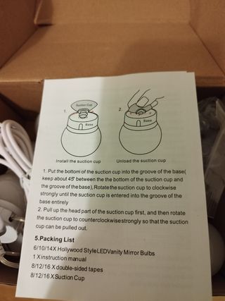 LED BALL LAMP / LUCES LED CAMERINO ESPEJO NUEVAS!!