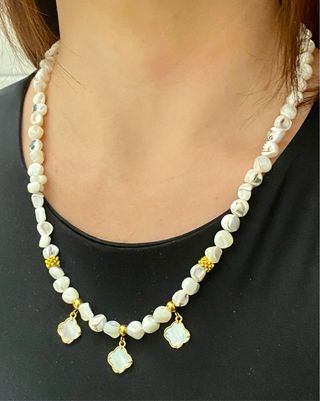 Collar de nacar natural en oro Goldfilled 18 kt