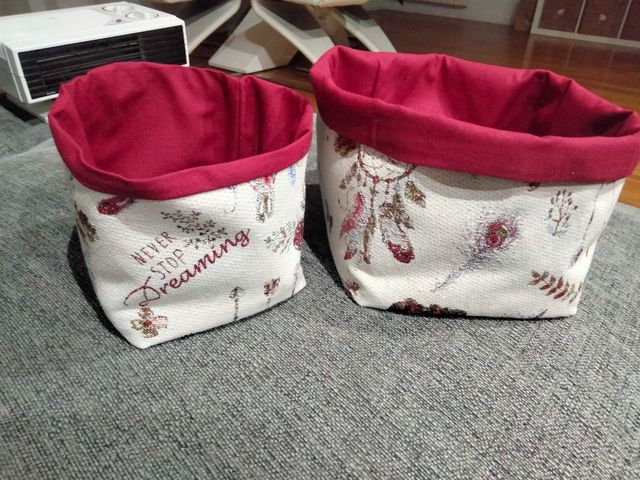 Pareja de cestas de tela. Ideas paa regalo