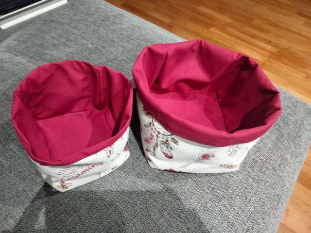 Pareja de cestas de tela. Ideas paa regalo