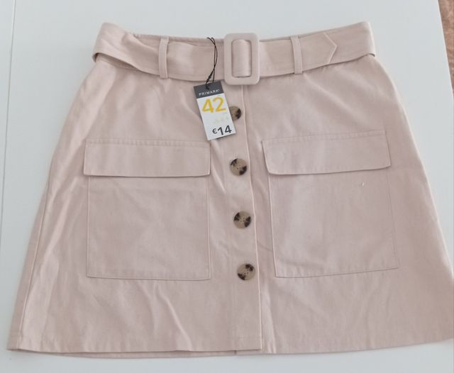 Falda vaquera beige Primark