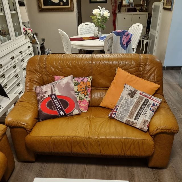 Sofas de 3 y 2 plazas de piel