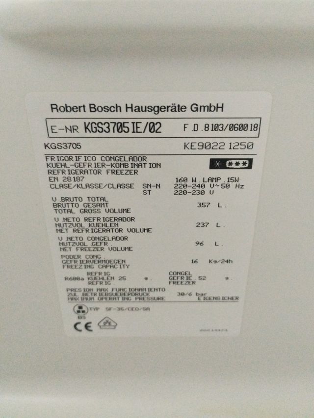 Repuestos frigorífico Bosch