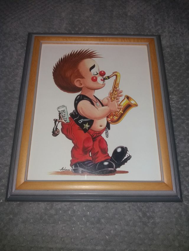 Cuadro payaso saxofón 