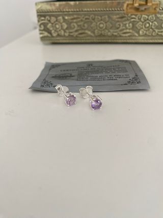 pendientes de plata y amatista
