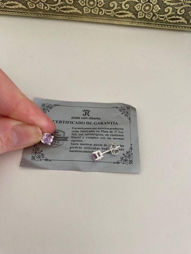 pendientes de plata y amatista