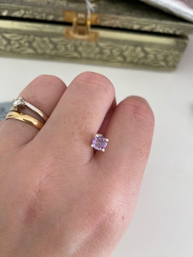 pendientes de plata y amatista