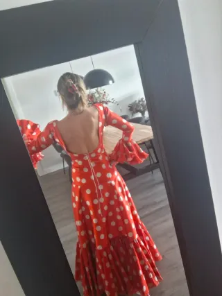 Vestido flamenca rojo lunares