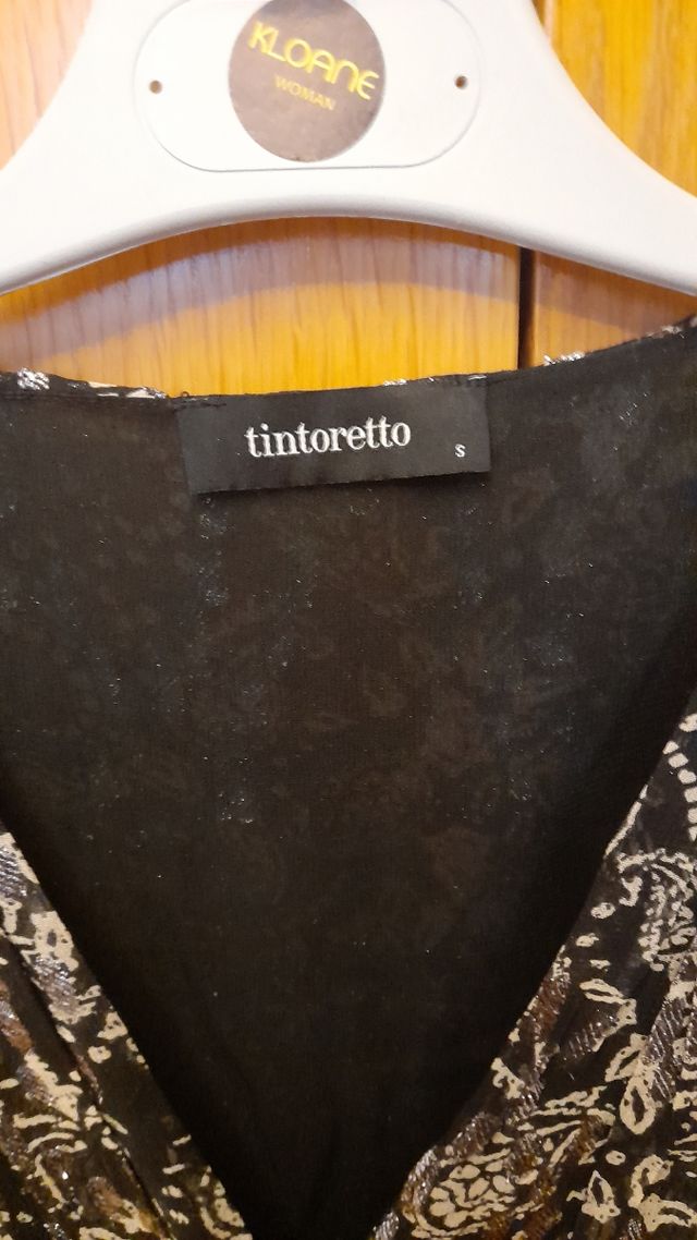 Vestido marca Tintoretto color negro y plata
