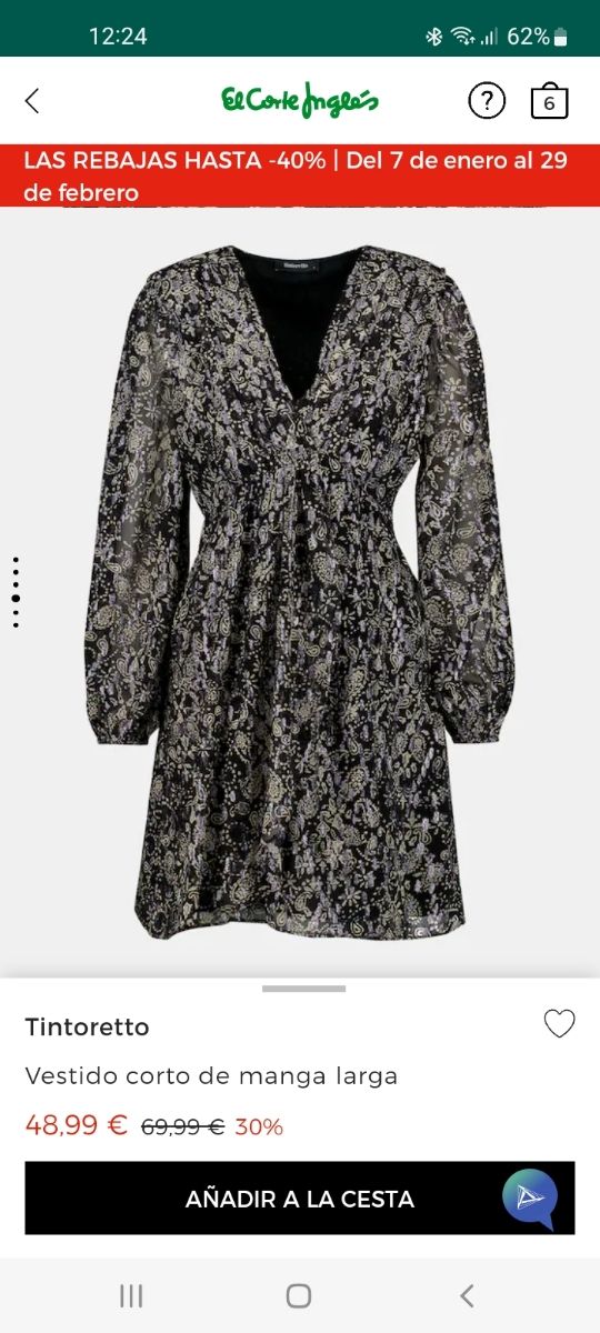 Vestido marca Tintoretto color negro y plata