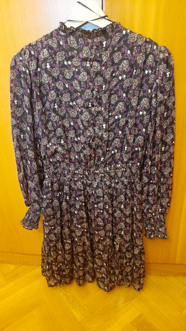 Vestido marca Tintoretto en color negro y granate