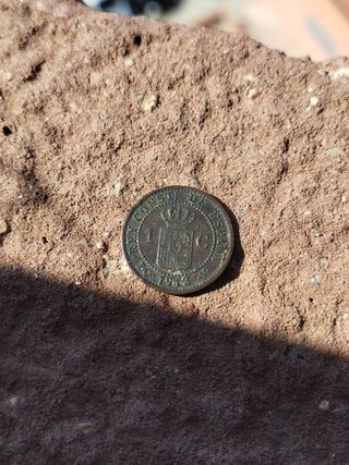 🪙Lote 2 MONEDAS 2 cent 1870y1 cent Alfonso 13