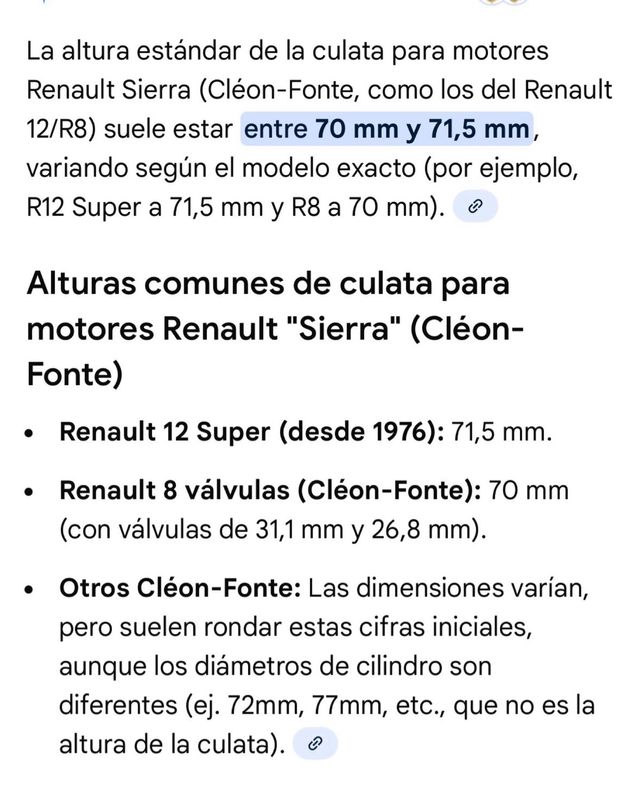 se vende culata de renault 8 o 12