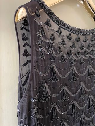 Top nero con pailletes vintage