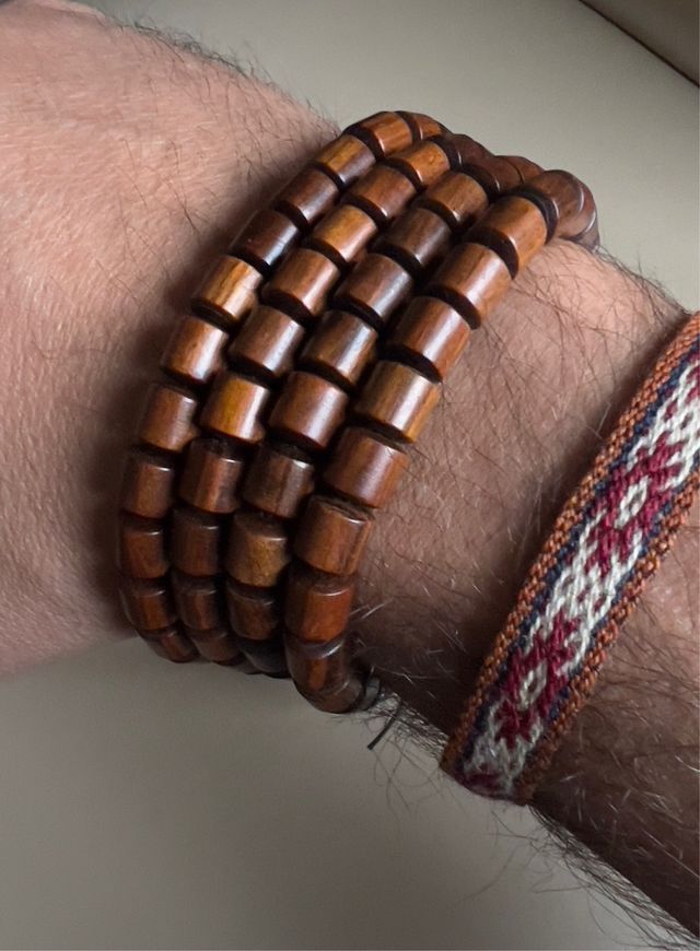 Japa mala madera de sándalo rojo