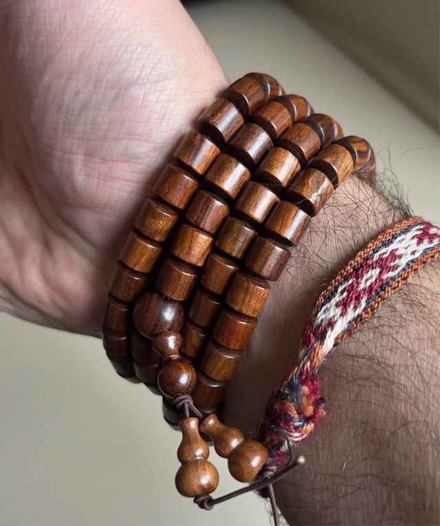 Japa mala madera de sándalo rojo