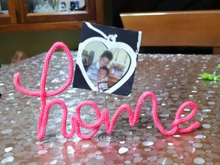 Portafoto realizzati in tricotin