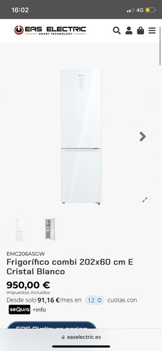 NEVERA SERIE CRISTAL ( 4 AÑOS DE GARANTÍA )