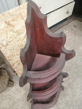 Estante de canto em madeira, escaparate 100cm