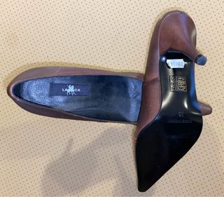 Zapato tacón La Jaca marrón talla 39 nuevo