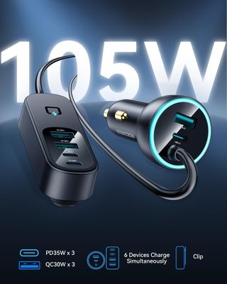 Caricatore Auto USB 105W 6porte