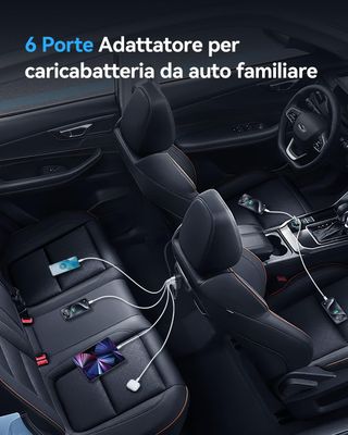 Caricatore Auto USB 105W 6porte