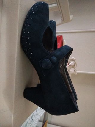 Zapatos de baile Asensio. Ante azul marino 37
