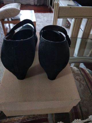 Zapatos de baile Asensio. Ante azul marino 37