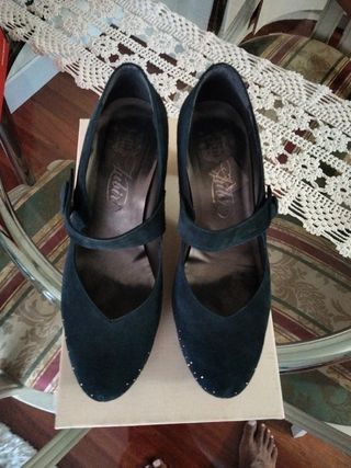 Zapatos de baile Asensio. Ante azul marino 37