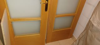 Puerta madera haya doble salón