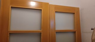 Puerta madera haya doble salón