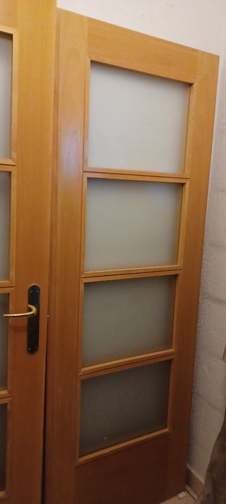 Puerta madera haya doble salón