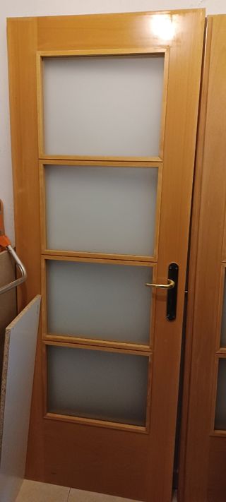 Puerta madera haya doble salón