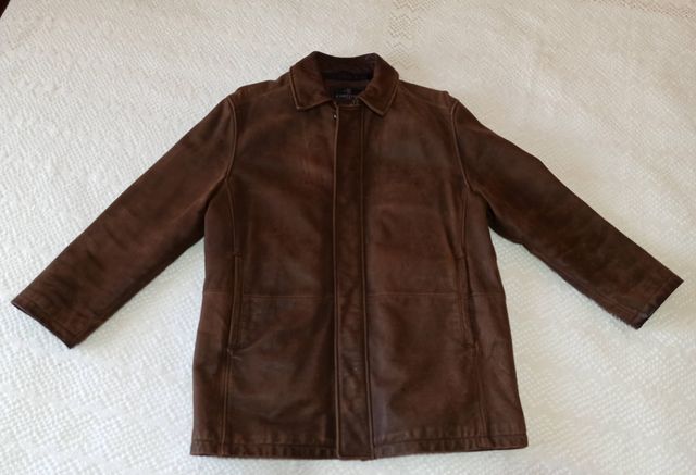 CHAQUETON CABALLERO PIEL (NAPA) MARRON