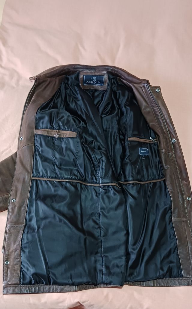 CHAQUETON CABALLERO PIEL (NAPA) MARRON