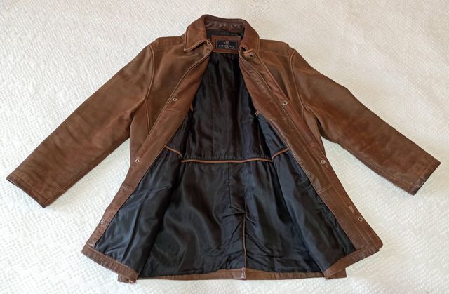 CHAQUETON CABALLERO PIEL (NAPA) MARRON